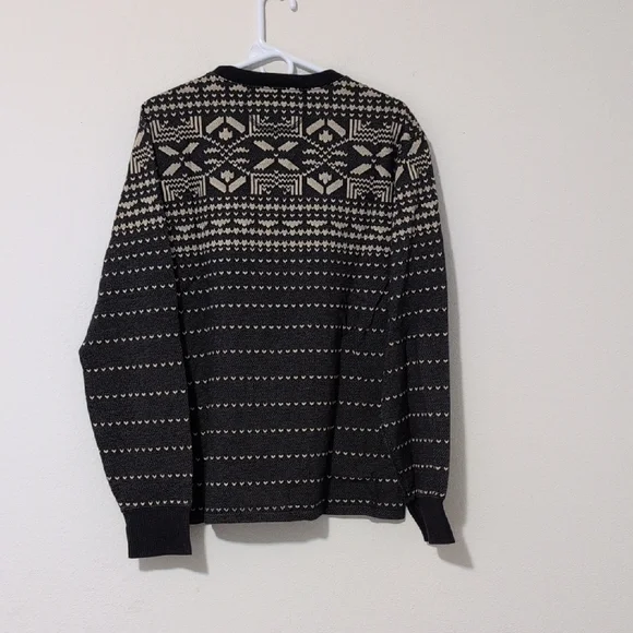 RLX Ralph Lauren Black and Cream Crewneck Sweater Nordic Design - Picture 3 of 10